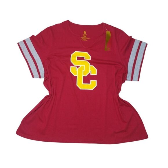 USC Women's Authentic Red Short Sleeve T-Shirt with SC Logo, Size 2X, NWT. - Picture 6 of 8
